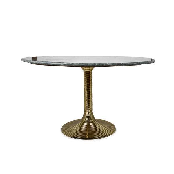 Aluminium & Marble Round Centre Table | Gold & Black