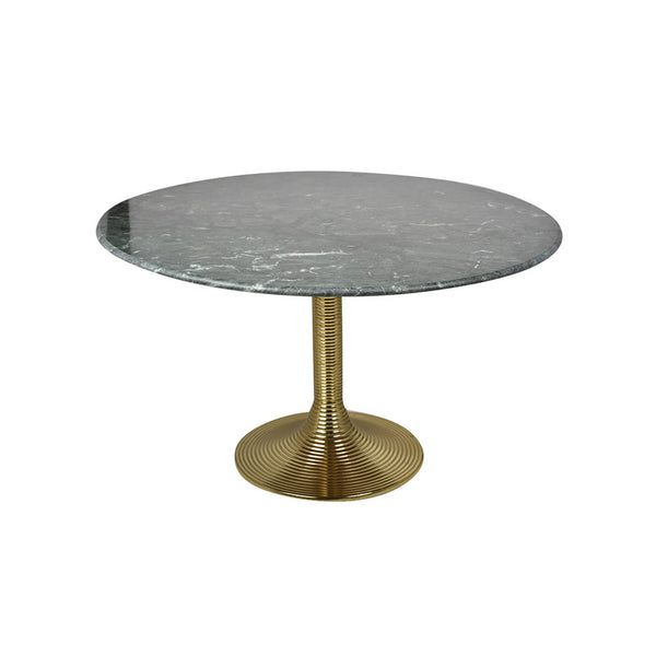 Aluminium & Marble Round Centre Table | Gold & Black