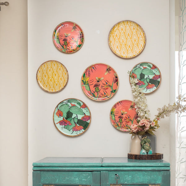 Mango Wood Wall Decor Plate | 12 inch | Green