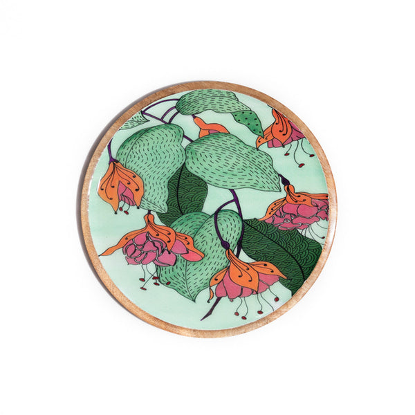 Mango Wood Wall Decor Plate | 12 inch | Green