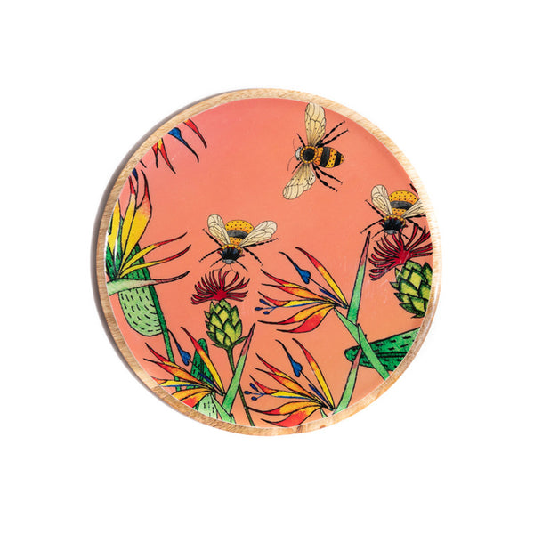 Mango Wood Wall Decor Plates | 12 inch | Set of 3 | Multicolour