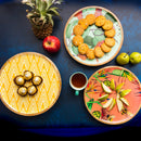 Mango Wood Wall Decor Plates | 12 inch | Set of 3 | Multicolour