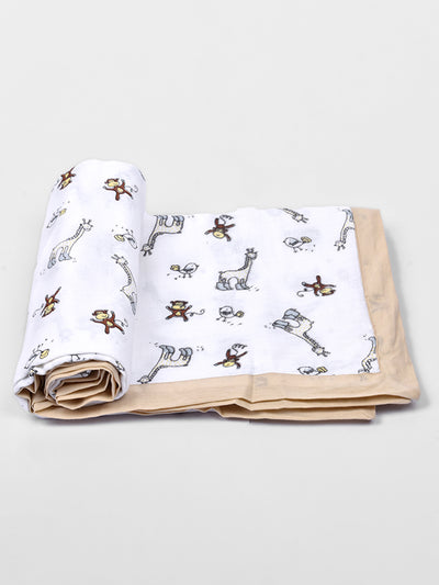 Organic Cotton Dohar Blanket for Kids | Jungle Safari Print.