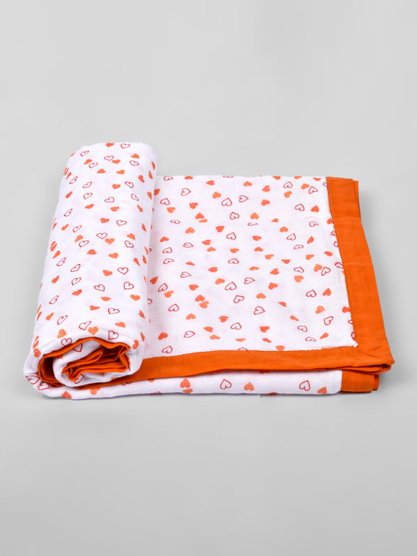 Organic Cotton Dohar | Orange Heart