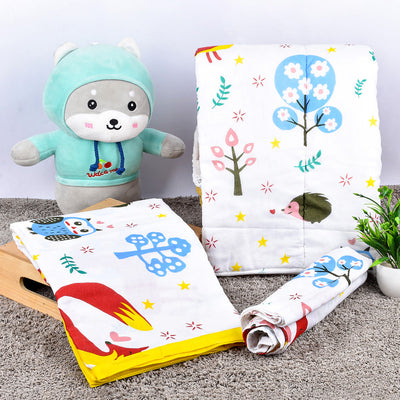 Gift for Newborn Baby | Baby Dohar Blanket | AC Quilt | Muslin Swaddle | Set of 3