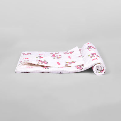 Organic Cotton Baby Blanket | AC Blanket for Baby | Pink Giraffe