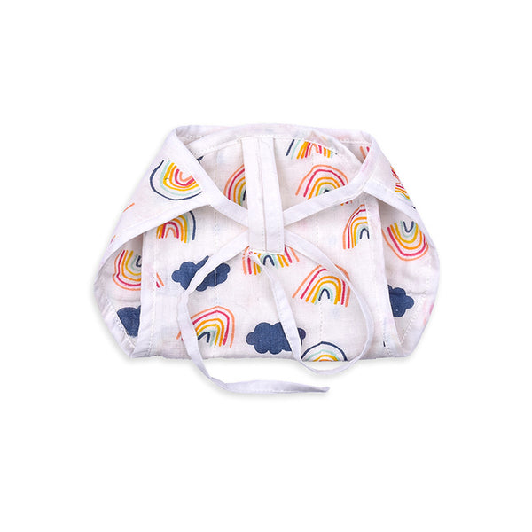 Organic Cotton Baby Jabla & Nappy Set | Rainbow Print