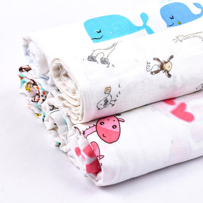 Organic Cotton Baby Swaddle | White | 100 x 100 cm | Pack of 5