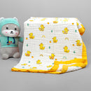 Organic Cotton Blanket for Kids | Baby Bath Towel | Duck Print | 100 x 100 cm