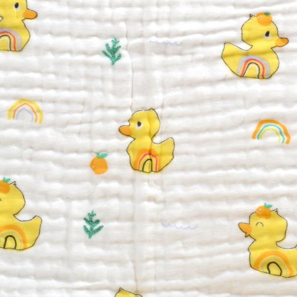 Organic Cotton Blanket for Kids | Baby Bath Towel | Duck Print | 100 x 100 cm