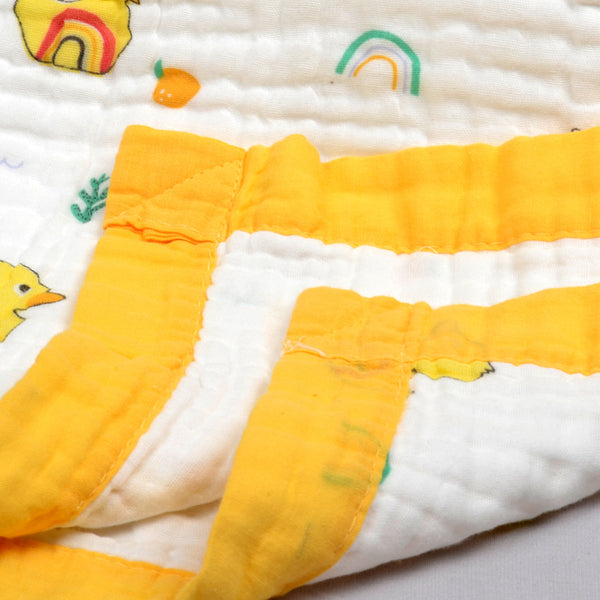 Organic Cotton Blanket for Kids | Baby Bath Towel | Duck Print | 100 x 100 cm