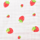 Organic Cotton Blanket for Kids | Baby Bath Towel | Strawberry Print | 100 x 100 cm.