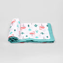 Organic Cotton Muslin Baby Dohar | Flamingo Print.