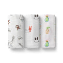 Cotton Muslin Baby Swaddle | Multicolour | Pack of 3 | 100 x 100 cm.