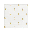 Organic Cotton Muslin Baby Swaddle | Giraffe Print | White | 100 x 100 cm.