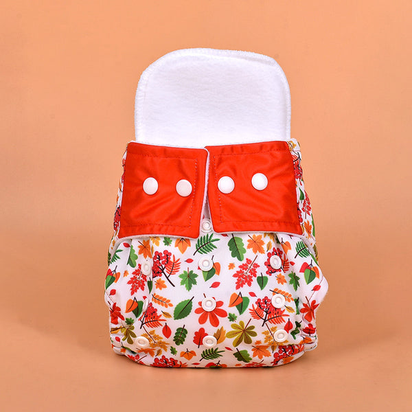 Organic Cotton Reusable Baby Diaper with Inserts | Multicolour | Pack of 2.