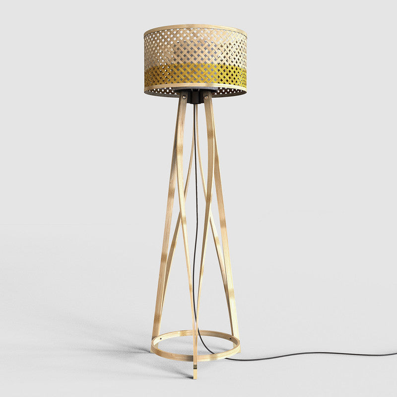 Bamboo Floor Lamp | Yellow