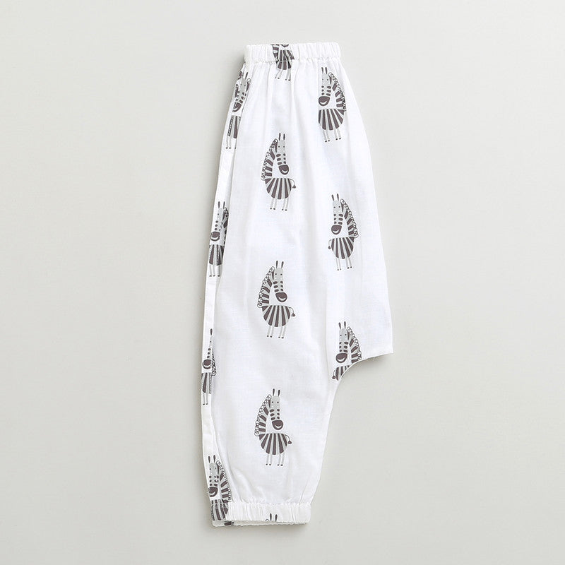 Cotton Top and Pajama Set for Baby | White & Black
