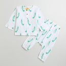 Cotton Top and Pajama Set for Baby | White