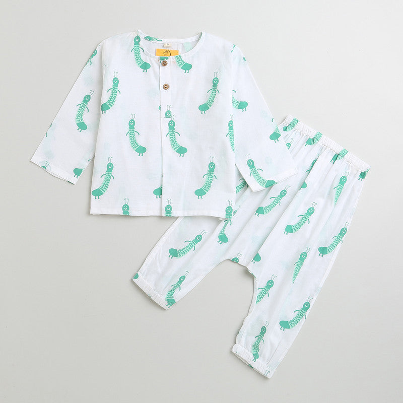 Cotton Top and Pajama Set for Baby | White