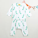 Cotton Top and Pajama Set for Baby | White