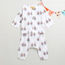 Cotton Baby Top and Pajama Set | White