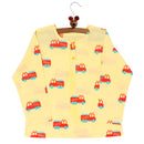 Cotton Night Suit for Kids | Fire Fighter Print | Mustard Yellow.