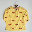 Cotton Night Suit for Kids | Dog Print | Yellow.