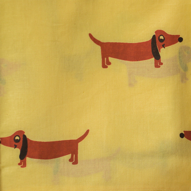 Cotton Night Suit for Kids | Dog Print | Yellow.