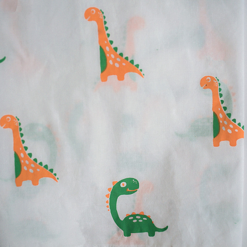 Cotton Night Suit for Kids | Dino Friends Print | White.