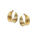 Recycled Brass Hoop Earrings | Gold Tone