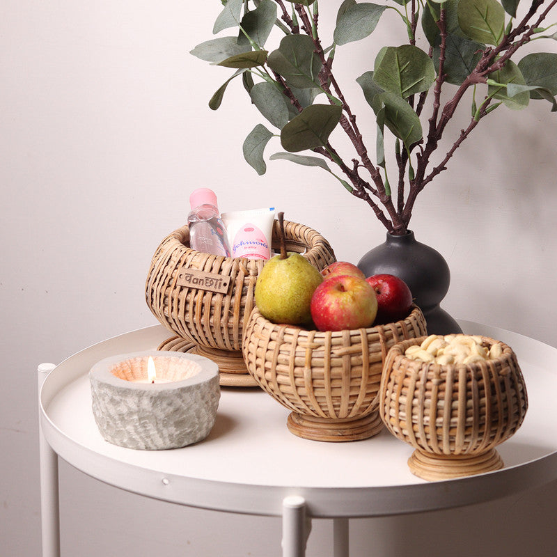 Cane Basket | Fruit Basket | Set of 3