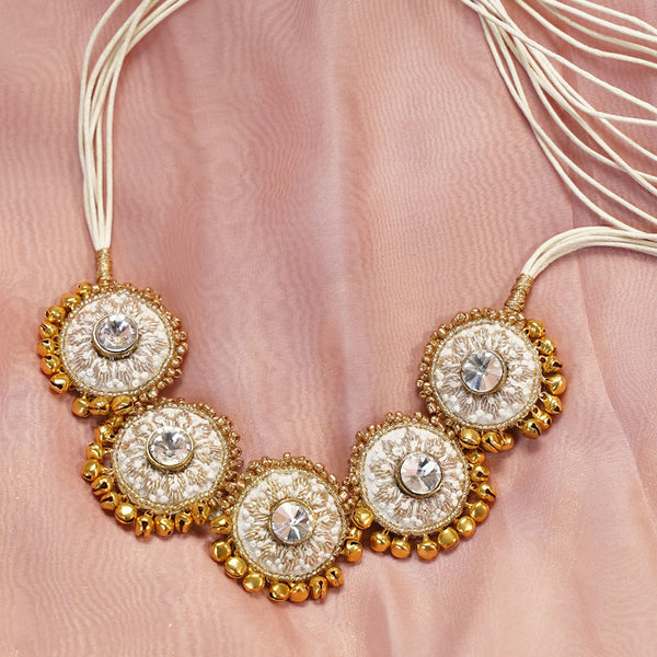 Kundan Stone Choker Necklace | Gold & Cream