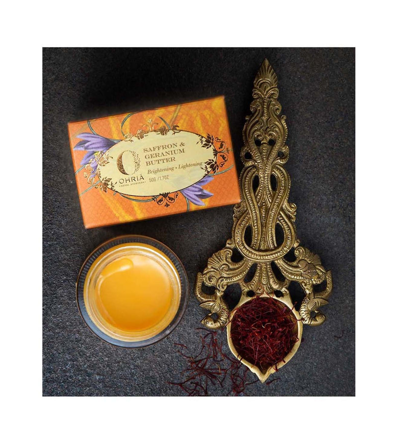 Ohria Ayurveda Body Butter | Blemishes & Dark Circles | 50 g | Saffron & Geranium