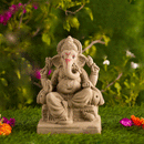 Lord Ganesh Idol | Eco Friendly Ganpati Idol | Clay | Brown | 10 inches