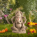 Lord Ganpati Idol | Eco Friendly Ganesh Idol | Clay | Brown | 8 inches