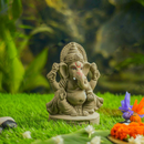 Lord Ganpati Idol | Eco Friendly Ganesh Idol | Clay | Brown | 8 inches