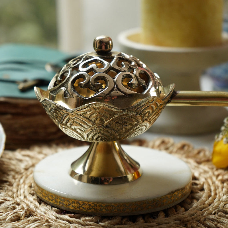 Brass Dhoop Stand | Dhup Dani | Gold