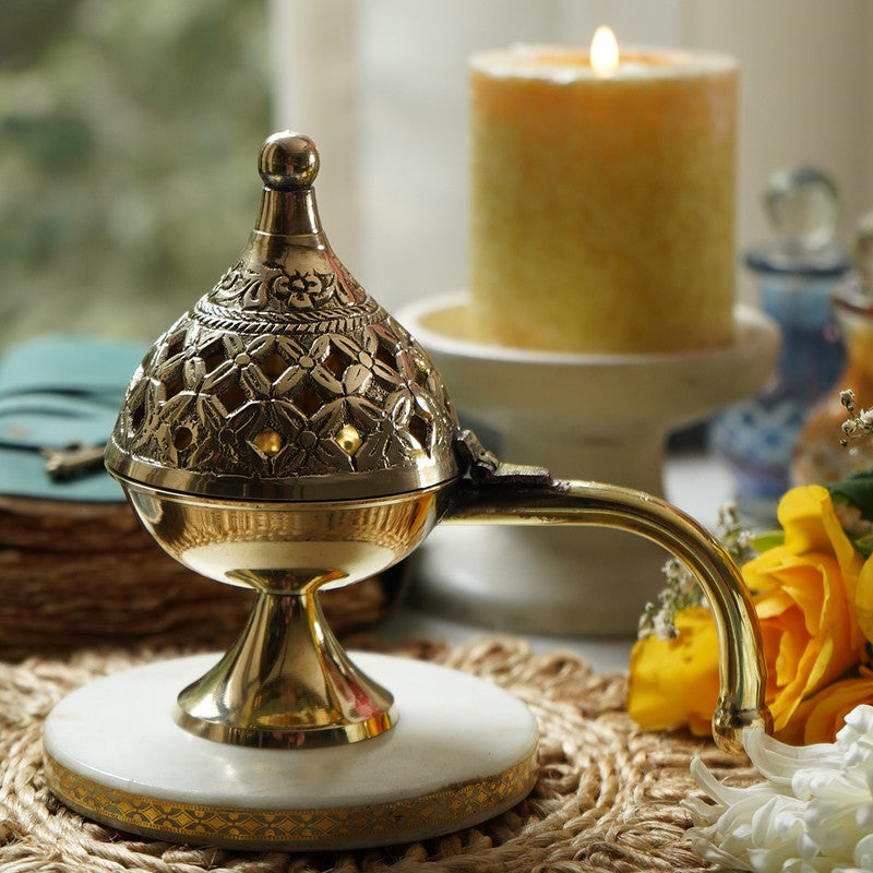 Brass Dhoop Stand | Dhup Dani | Gold