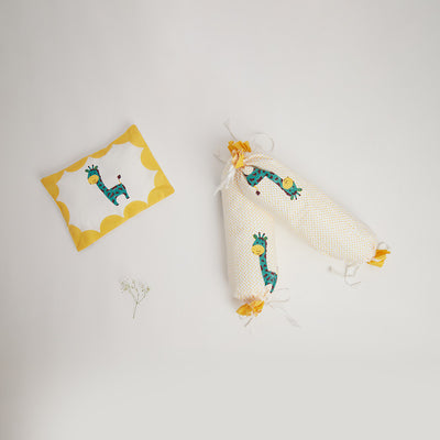 Cotton Baby Pillow and Bolsters | Teal | Set of 3