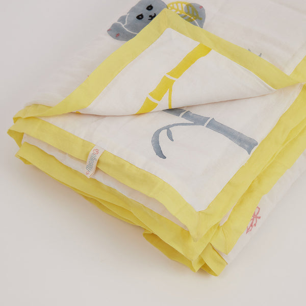 Mul Cotton Cozy Baby Quilt | Yellow