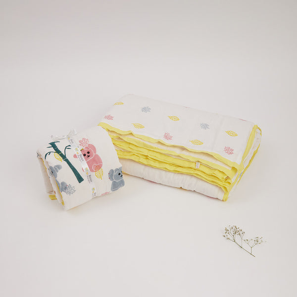 Mul Cotton Cozy Baby Quilt | Yellow