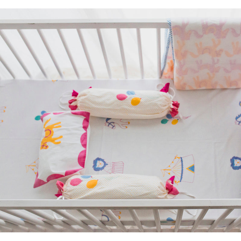 Cotton Baby Bedding Set | Printed | Pink