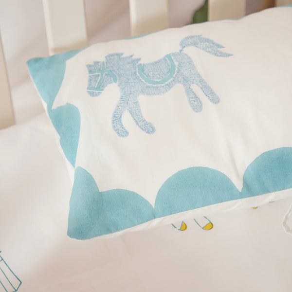 Cotton Baby Bedding Set | Printed | Teal