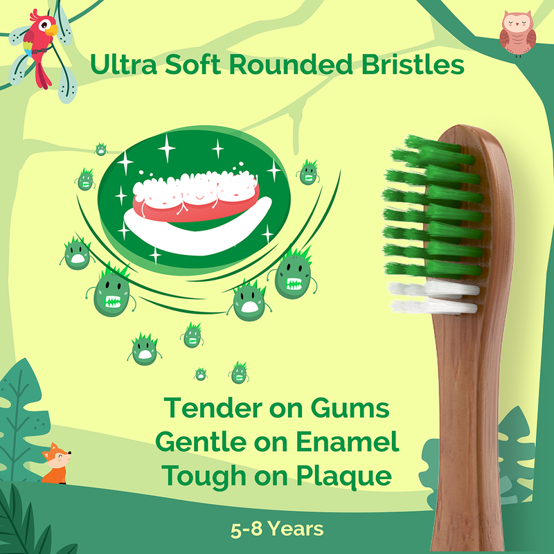 Neem Toothbrush for Kids | Gum Sensitive Soft Bristles | Hefty Handle | Set of 2