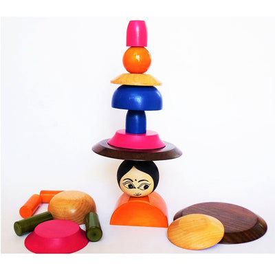 Wooden Toys for Kids | Stacking Toy | Brown