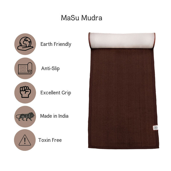 Jute & Natural Rubber Yoga Mat | Brown.