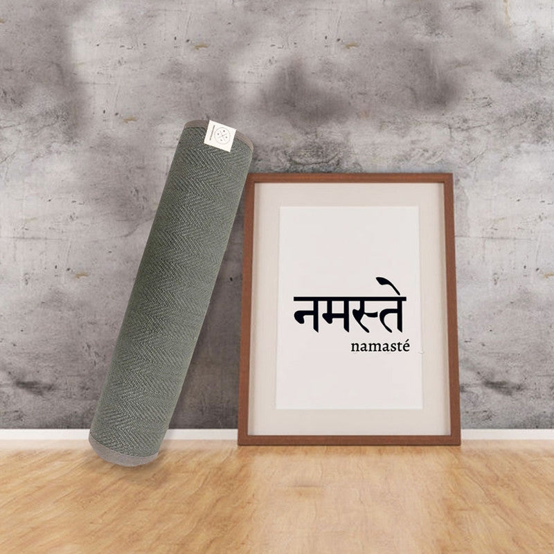 Jute & Natural Rubber Yoga Mat | Grey.