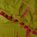 Mul Mul Cotton Saree | Dabu Hand Block Print | Green & Pink