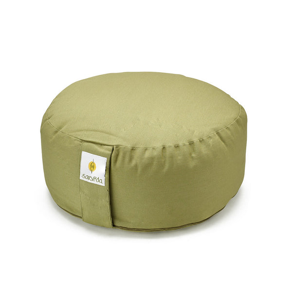 Cotton Meditation Cushion | Hi-Zafu Cushion | Sage Green